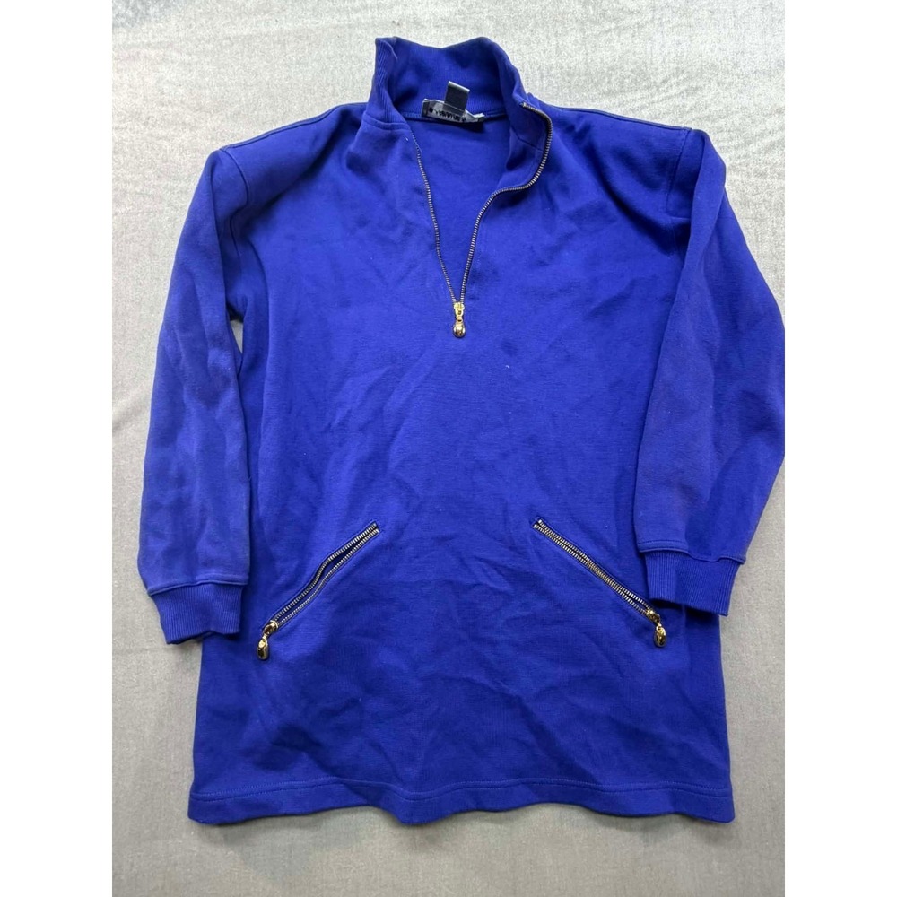 Classiques Sport Women Quarterzip Pullover Purple 100% Cotton Size XS Padded